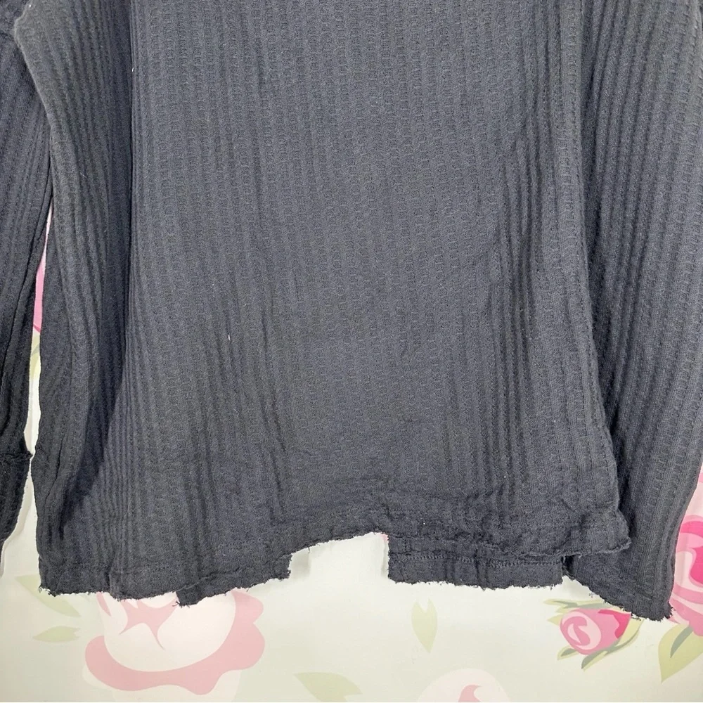 NEW Free People Juicy Thermal Black Long Sleeve Top S - Picture 6 of 12